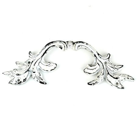 Antique White Leaf Big Iron Wardrobe Handle